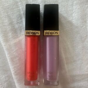 Revlon Super Lustrous Lipgloss #170 Coral Reef & #200 Lilac Pastelle RARE